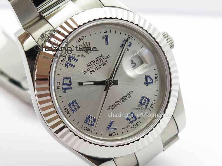 SS SA3136 Bracelet BP Silver 41mm Edition Blue DateJust Maker Arabic II Best 116334 SS On Dial 1231